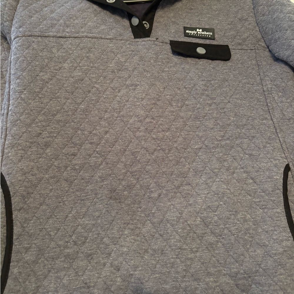 Simply Southern Heathered Gray Quilted Pullover